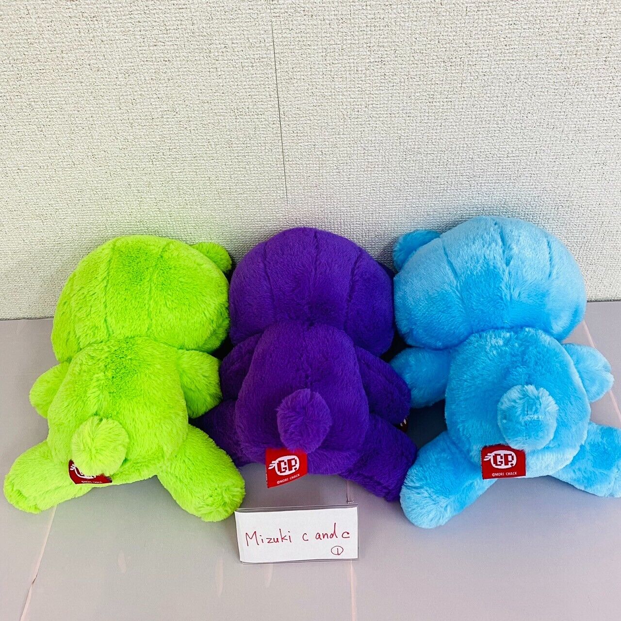 TAiTo Gloomy Bloody Bear Plush Soft Stuffed Toy 3 Set Yellow Green Purple Light