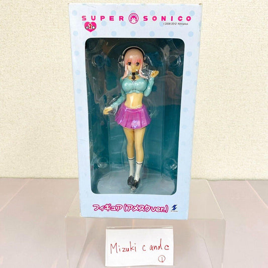 Super Sonico Special Figure American School Girl Headphone Pink Blue Kawaii Rare