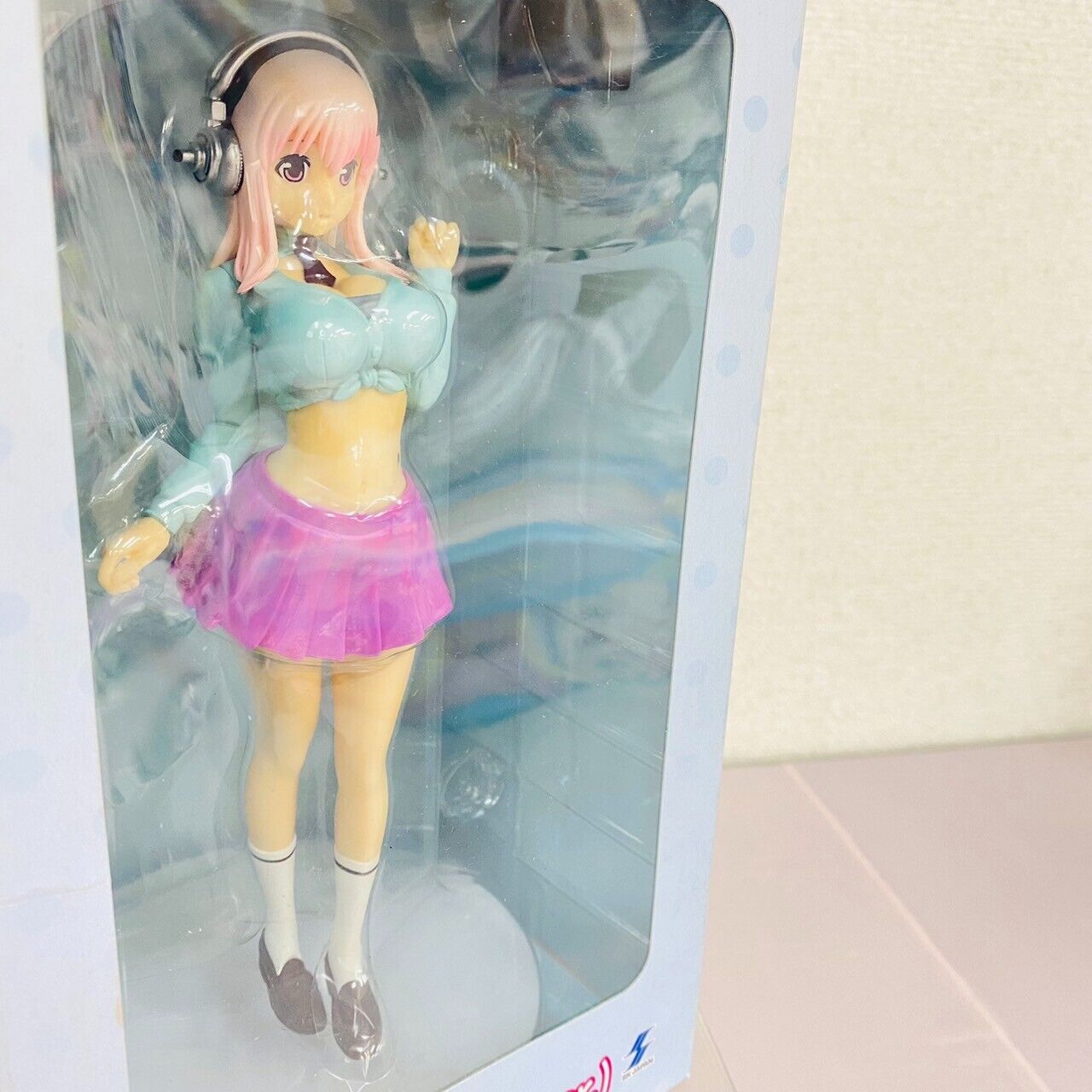 Super Sonico Special Figure American School Girl Headphone Pink Blue Kawaii Rare