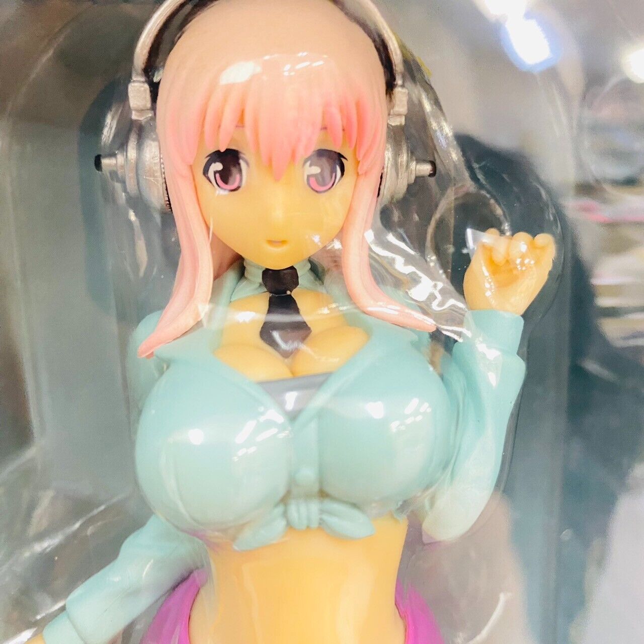 Super Sonico Special Figure American School Girl Headphone Pink Blue Kawaii Rare