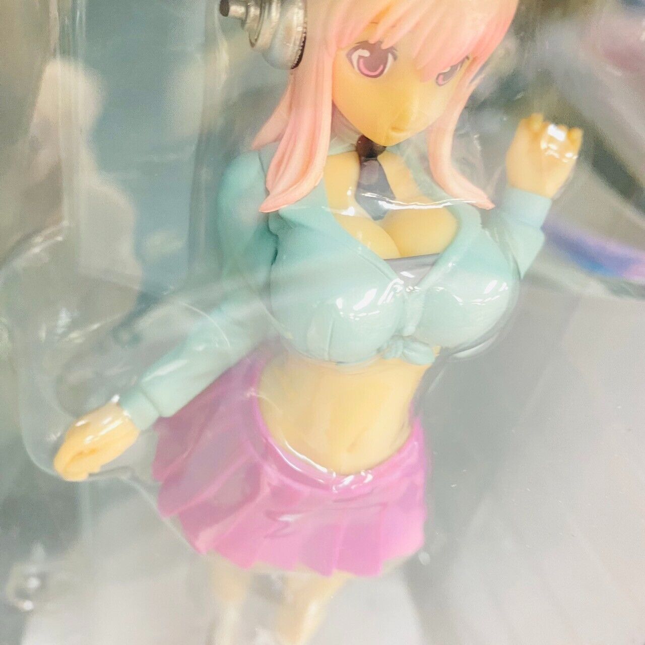 Super Sonico Special Figure American School Girl Headphone Pink Blue Kawaii Rare