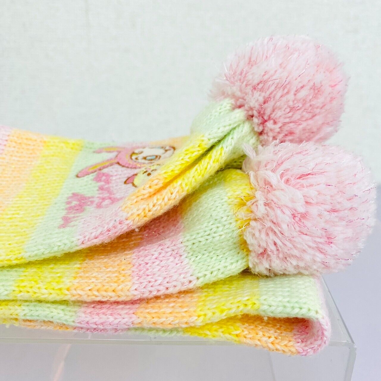 Mezzo Piano Muffler Winter Scarf Berrie-chan Rabbit Colorful Fluffy Knit Pink