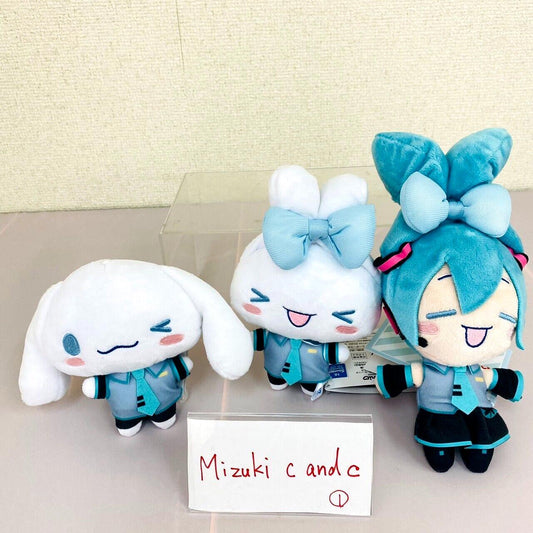 Sanrio Cinnamoroll Hatsune Miku Mini Plush Set 3 Soft Stuffed Toy Doll Fluffy