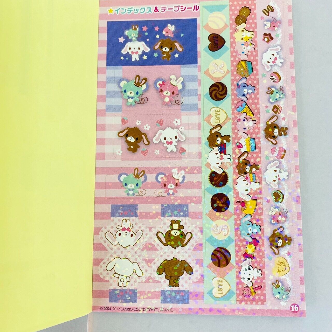 Sanrio Sugar Bunnies Sticker Picture Book Colorful Shirousa Kurousa Kawaii Rare