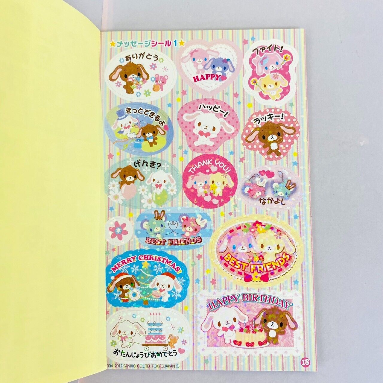 Sanrio Sugar Bunnies Sticker Picture Book Colorful Shirousa Kurousa Kawaii Rare