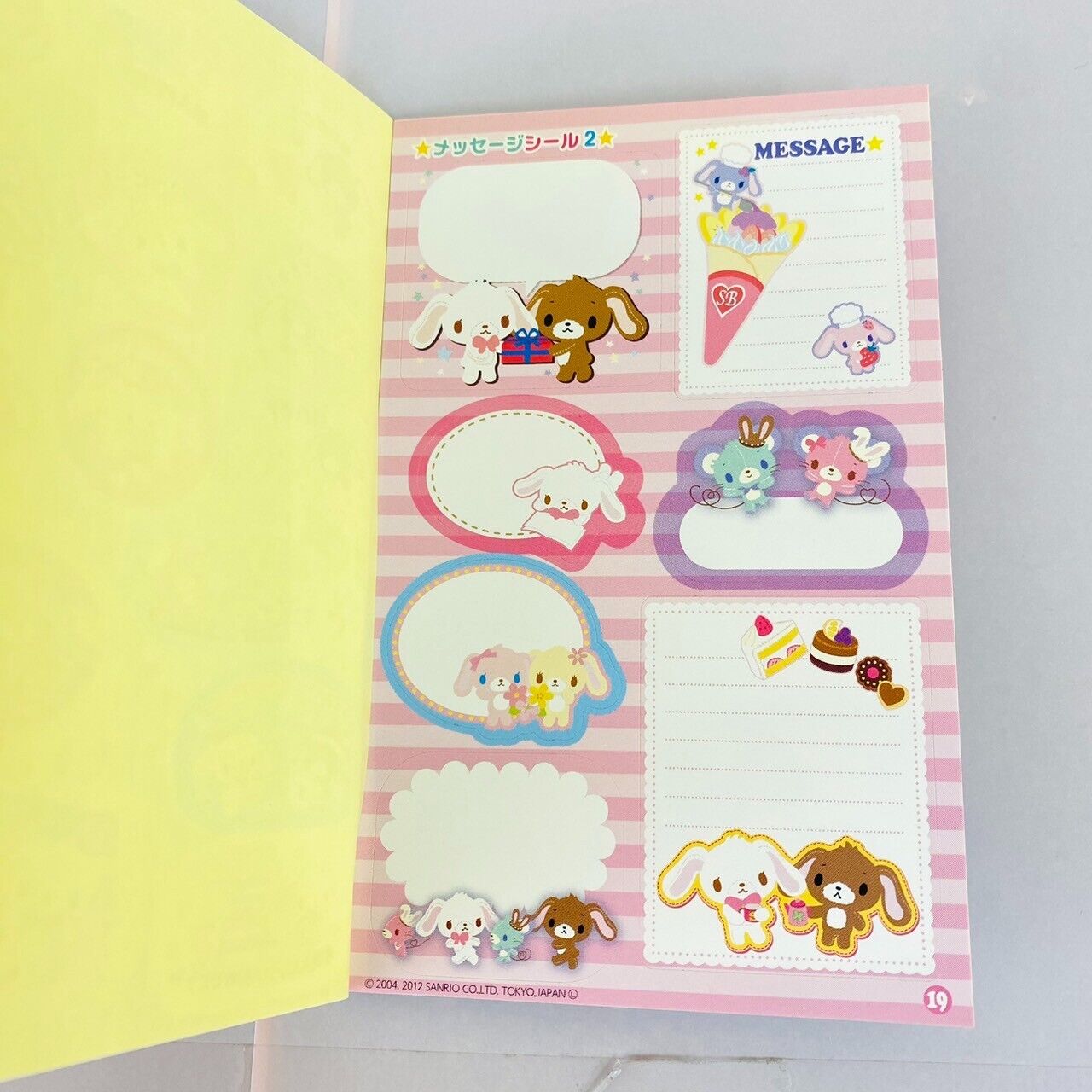 Sanrio Sugar Bunnies Sticker Picture Book Colorful Shirousa Kurousa Kawaii Rare