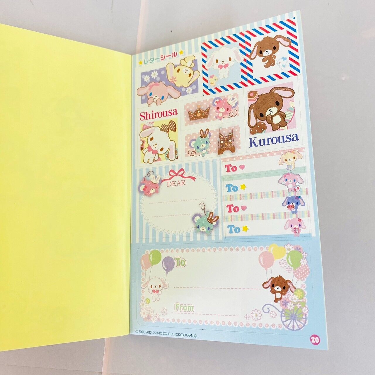 Sanrio Sugar Bunnies Sticker Picture Book Colorful Shirousa Kurousa Kawaii Rare