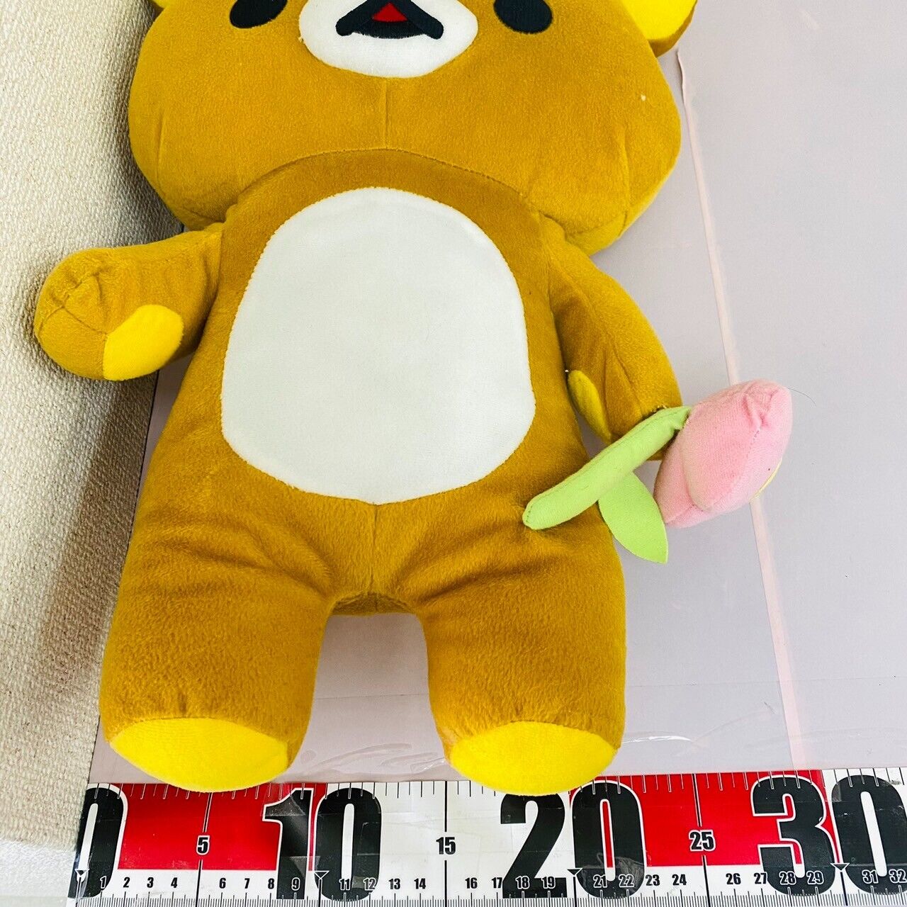 San-x Rilakkuma Plush Soft Stuffed Toy Doll Happy Picnic Hat Flower Brown Bear