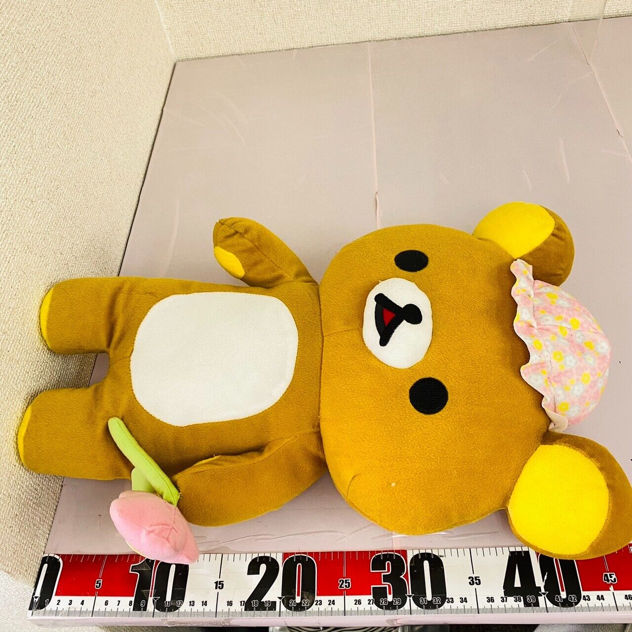 San-x Rilakkuma Plush Soft Stuffed Toy Doll Happy Picnic Hat Flower Brown Bear