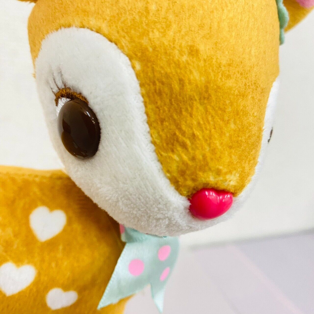 Sanrio Humming Mint Plush Doll Soft Stuffed Toy Deer Brown Green Badge Heart