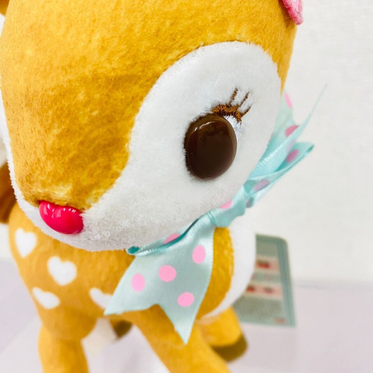 Sanrio Humming Mint Plush Doll Soft Stuffed Toy Deer Brown Green Badge Heart