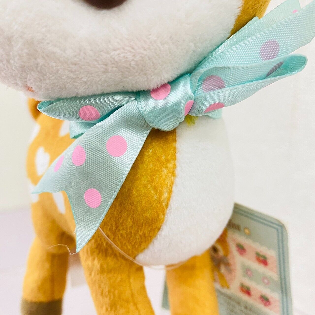 Sanrio Humming Mint Plush Doll Soft Stuffed Toy Deer Brown Green Badge Heart