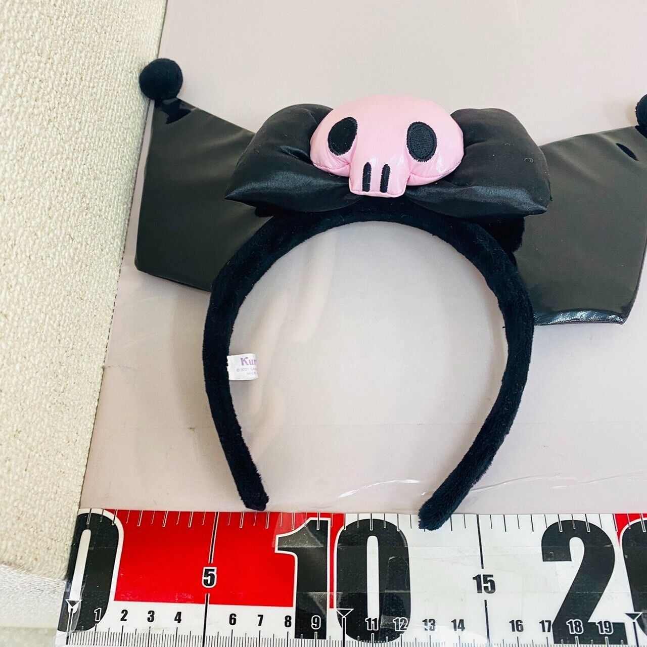 Sanrio Puroland Kuromi Hair Accessory Headband Rabbit Ear Skull Black Pink Rare