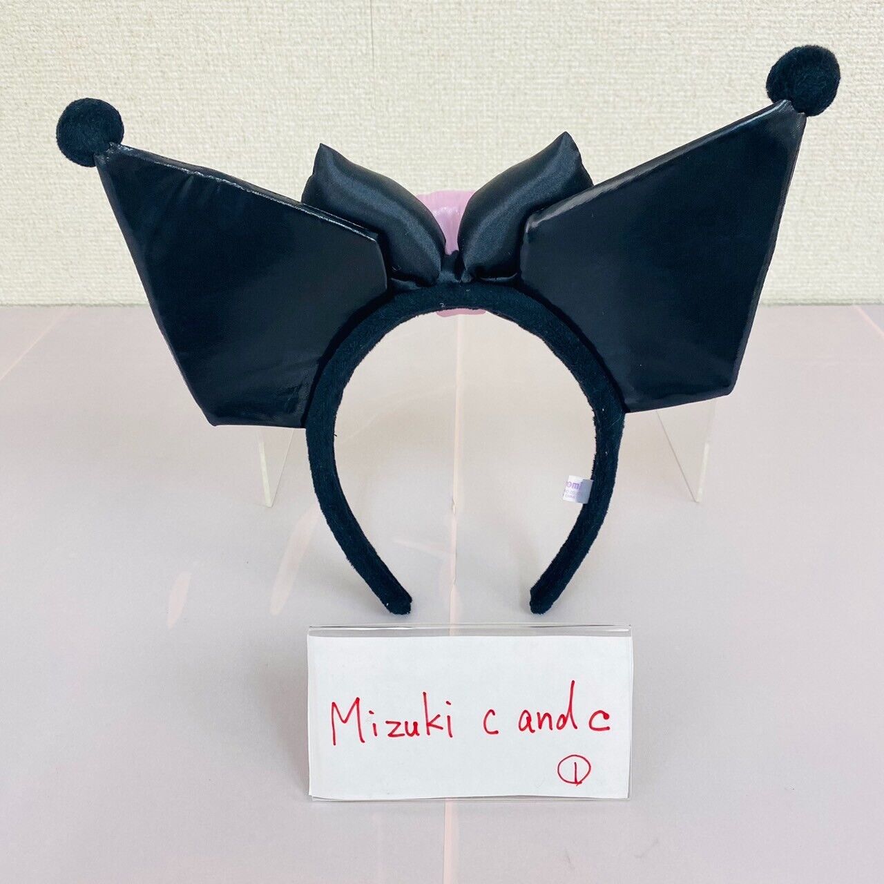 Sanrio Puroland Kuromi Hair Accessory Headband Rabbit Ear Skull Black Pink Rare