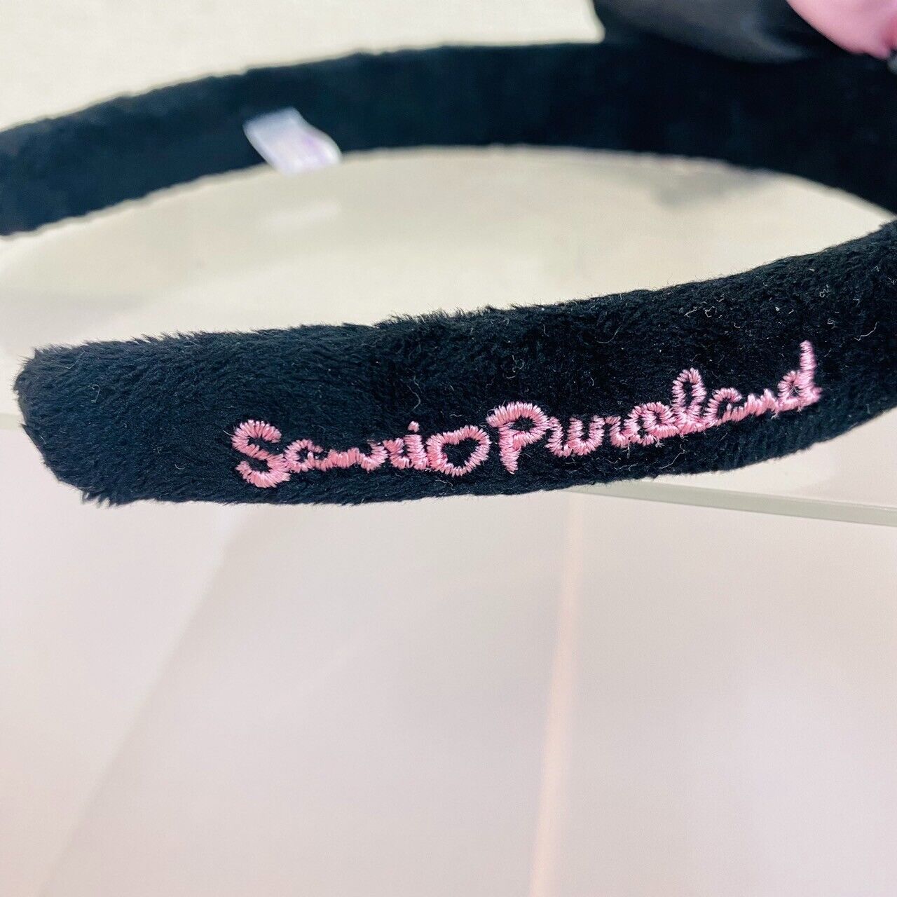 Sanrio Puroland Kuromi Hair Accessory Headband Rabbit Ear Skull Black Pink Rare